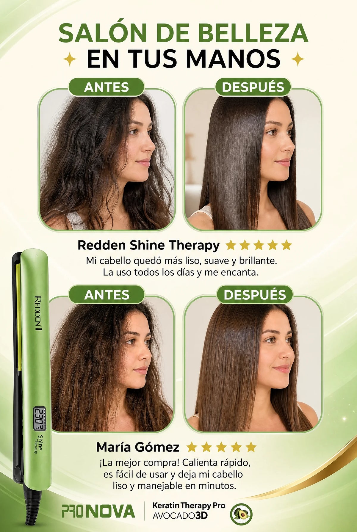 🥑ALISAD0RA PARA CABELLO DE AGUACATE🥑 TRANSFORMA Y LO DEJA CON UN ACABADO SUAVE🥑BRILLANTE Y ESPECTACULAR🥑🥑