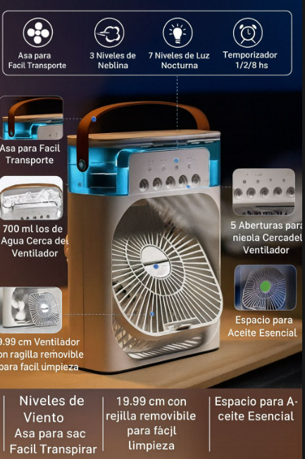 🥵VENTILADOR QUE ALIVIA LOS CALORES, FRESCURA EN SEGUNDO🥵