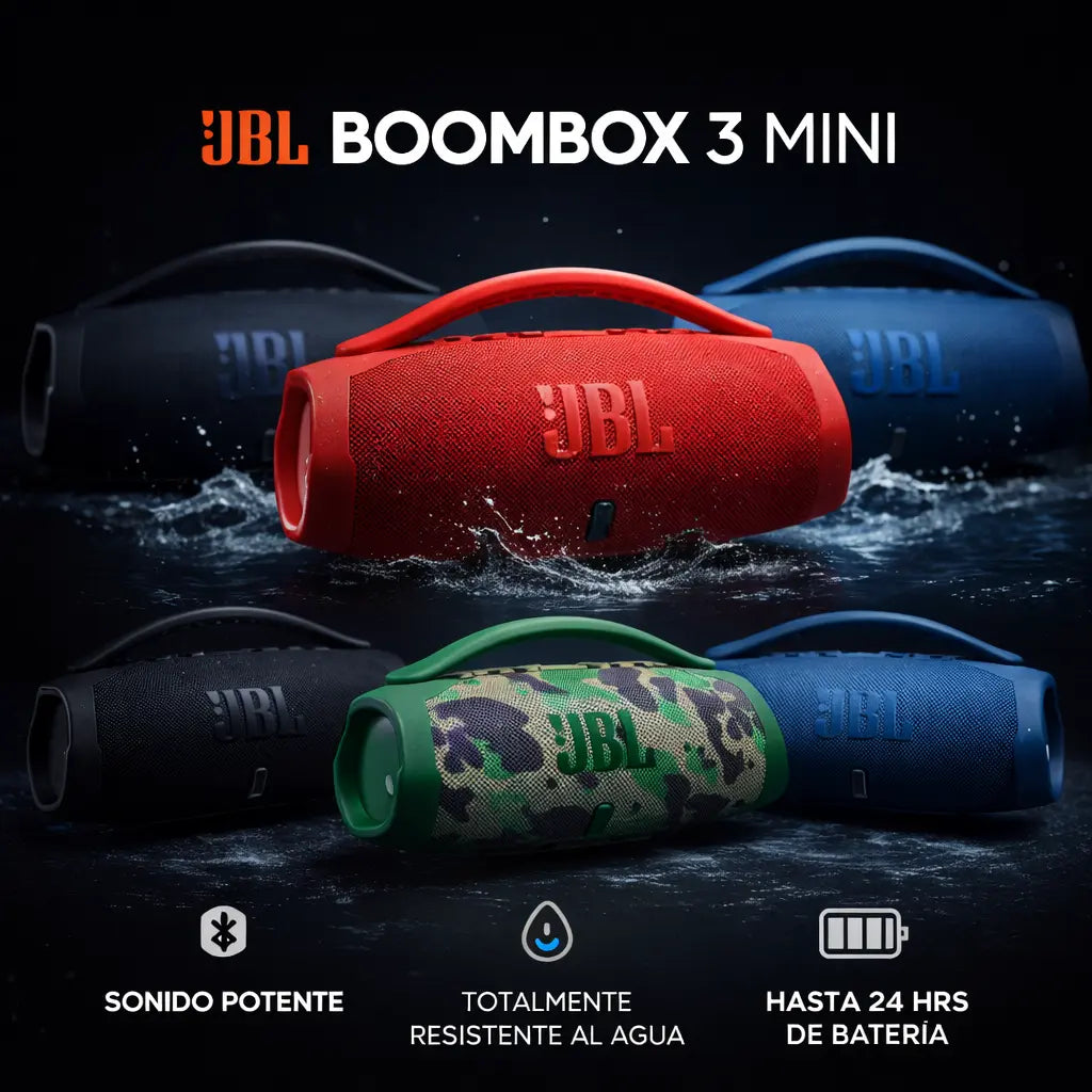 JBL Parlante Boombox 3 – Hasta 24 horas de música sin parar 🔥🔊